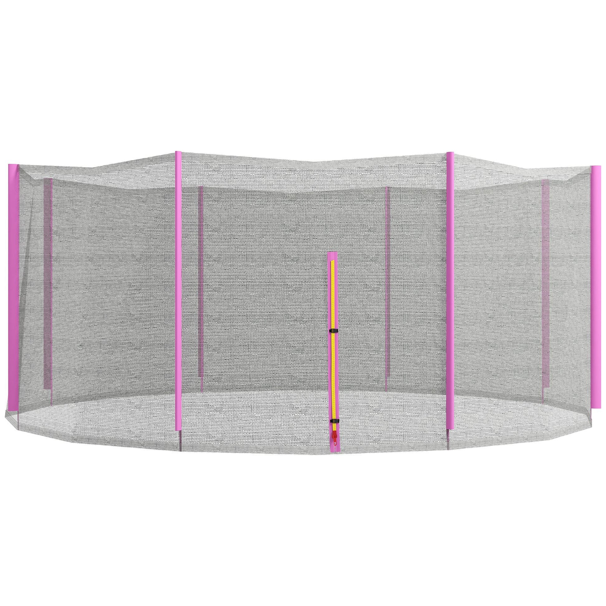 SportNow protection network for 6 -pole trampolines with hinged entrance, in PE, Ã˜366x180 cm, black and pink - Borgè