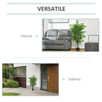 Ficus Artificial plant 135cm tall with internal and outdoor vase - green - Borgè