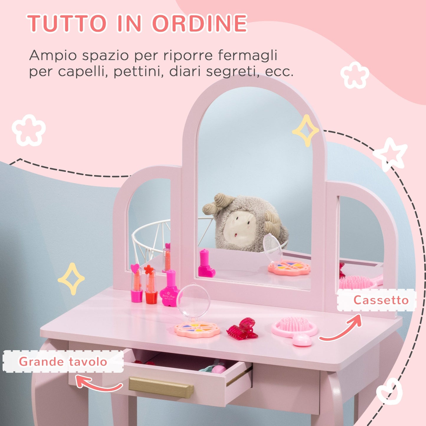 Makeup Table for Girls 3-6 years - Borgè