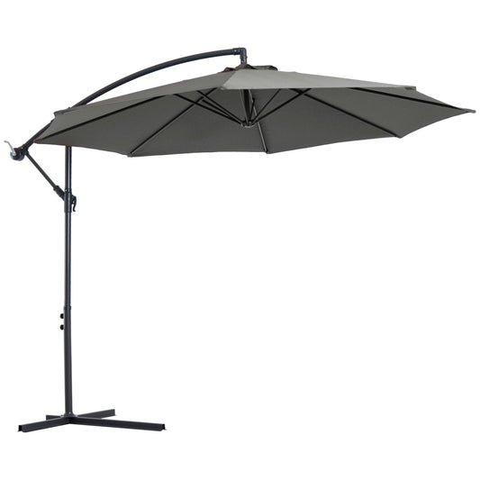 Outsunny outer umbrella steel structure and anti-UV waterproof polyester φ300x250cm, Grey - Borgè