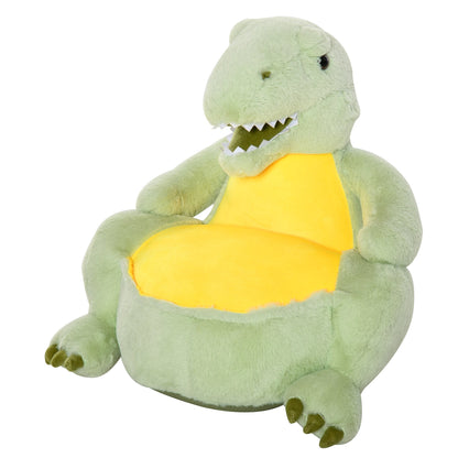 Little Dinosaur Armchair for children in plush - green/yellow