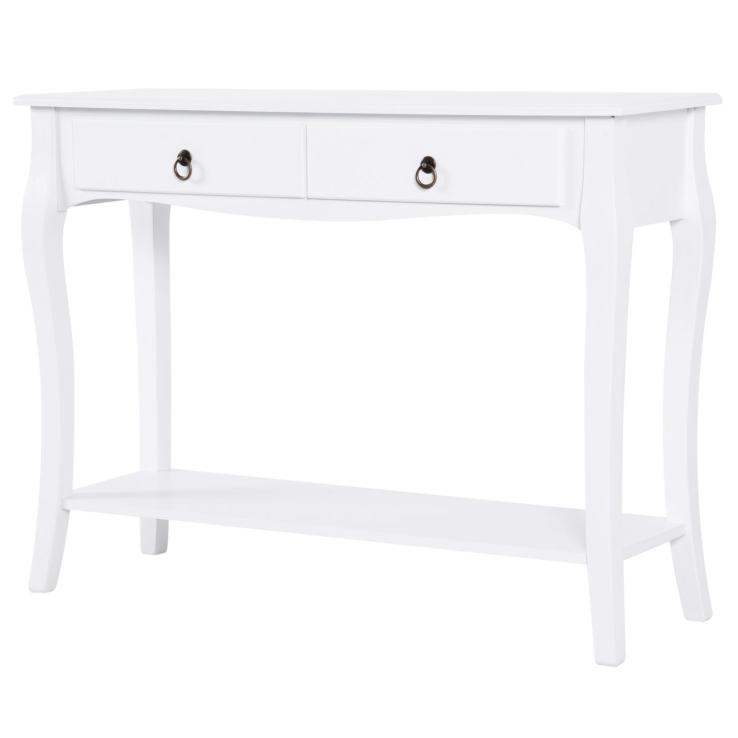 Homcom Cabinet Table Modern Entry Consolidation With 2 Casa Wooden Drawers 100 Ã— 33 Ã— 75cm White - Borgè