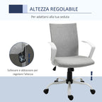 Ergonomic and swivel from office chair, adjustable height in Grey fabric, 61x61x89-99cm - Borgè