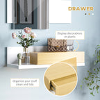 set entrance furniture with mirror 40x70cm and wooden drawer with wall fixing - Borgè