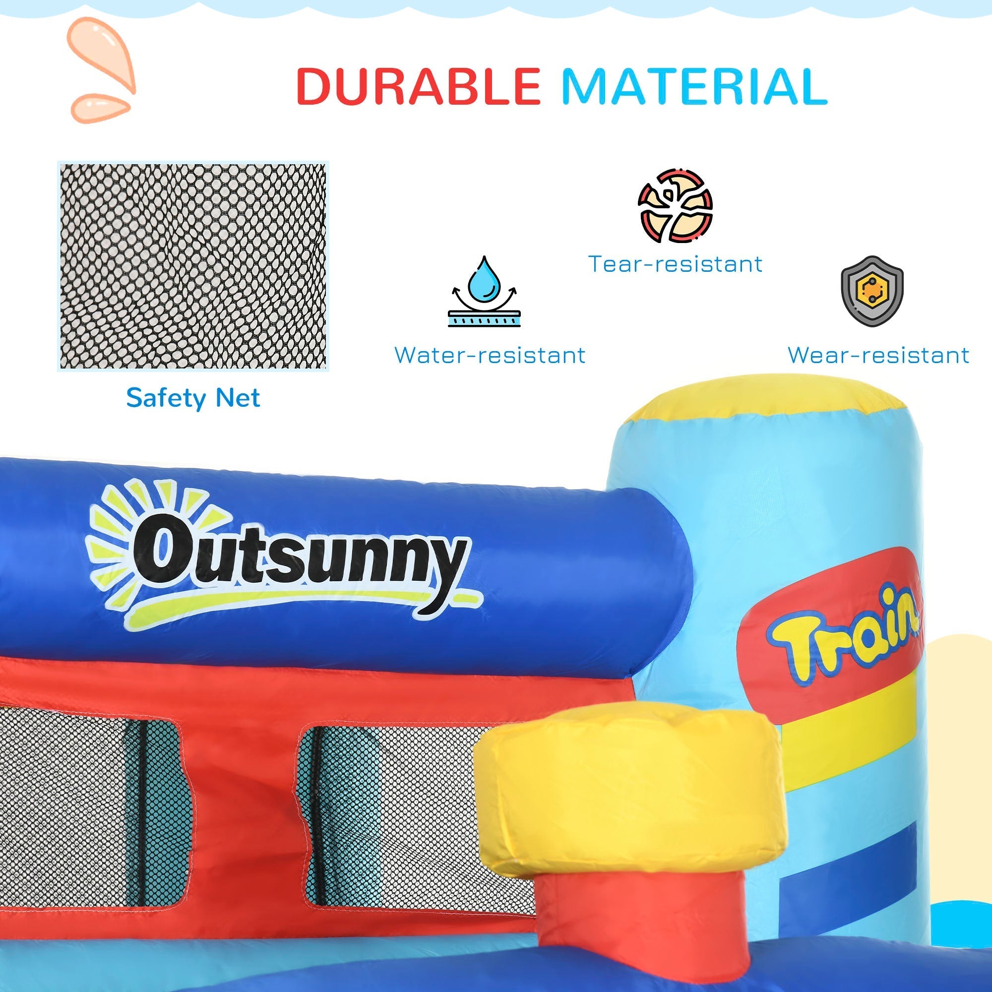 Inflatable Castle for Children 3-8 Years with Trampoline, Slide and Pool, 435x245x200cm - Borge' Group Limited