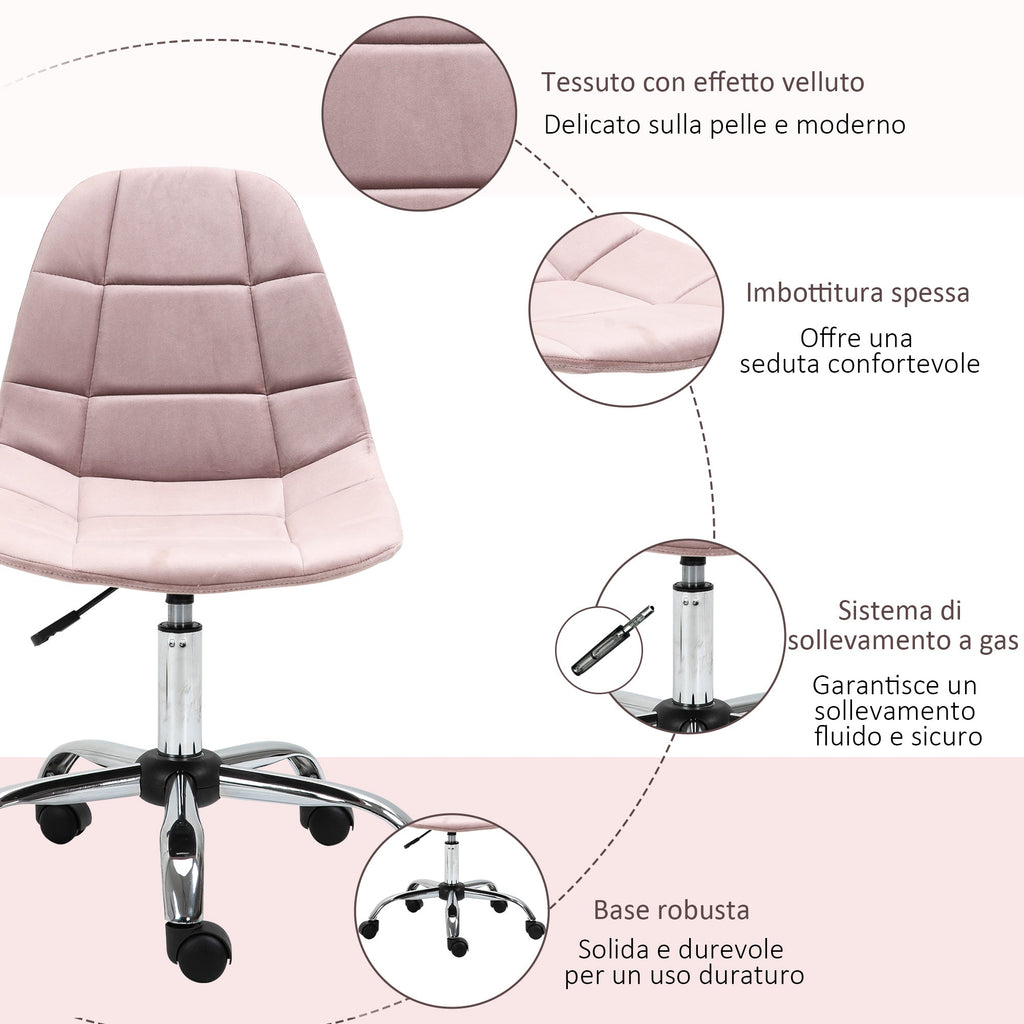 WINTERS | Pink Swivel Chair for Bedroom or Office - Ergonomic Chair - Borgè