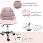 WINTERS | Pink Swivel Chair for Bedroom or Office - Ergonomic Chair - Borgè