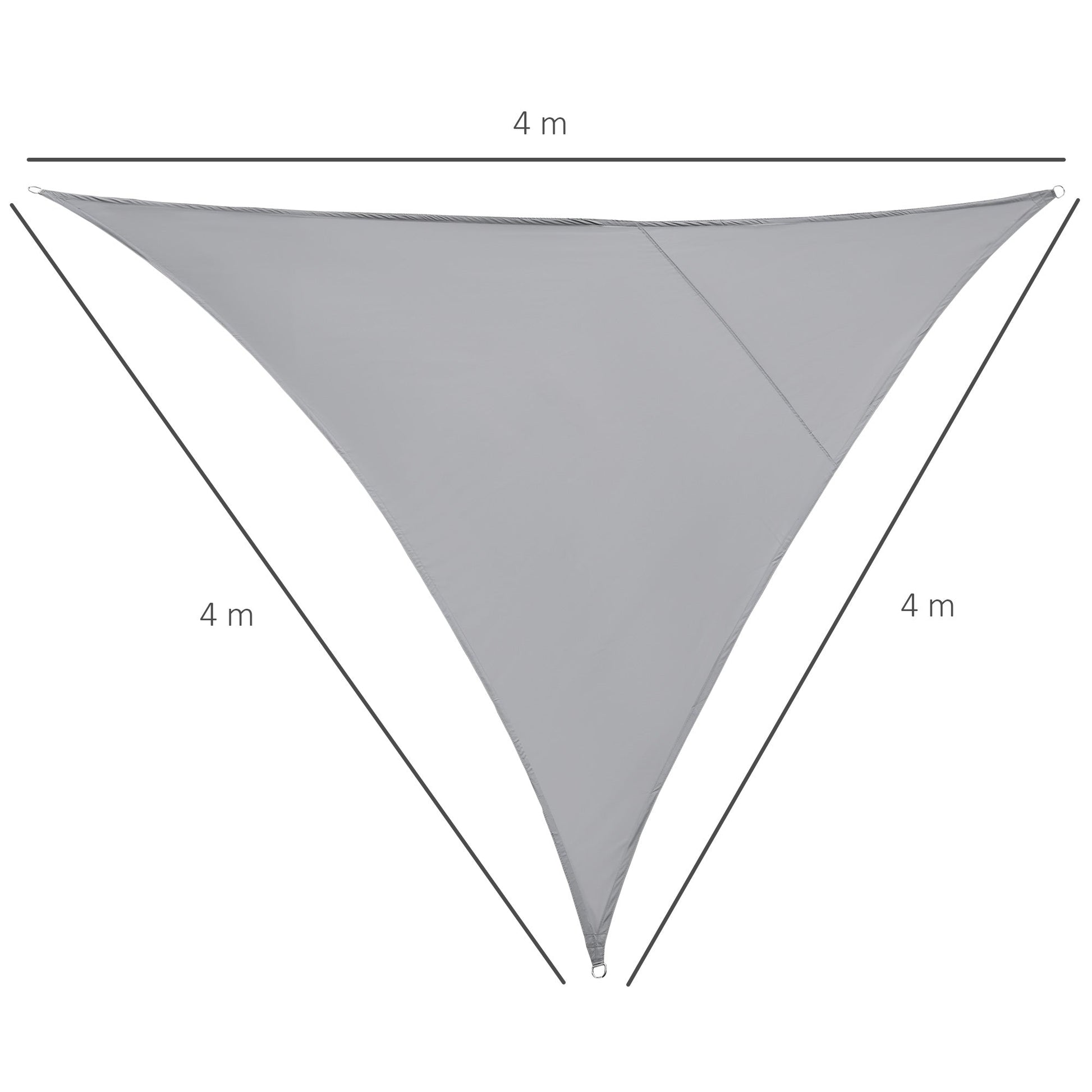 Outsunny Shading Shadow Triangular Suna In Polyester 4x4x4m Grey - Borgè