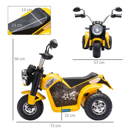 electric motorcycle for children 18-36 months 3 wheels rechargeable battery - yellow - Borgè