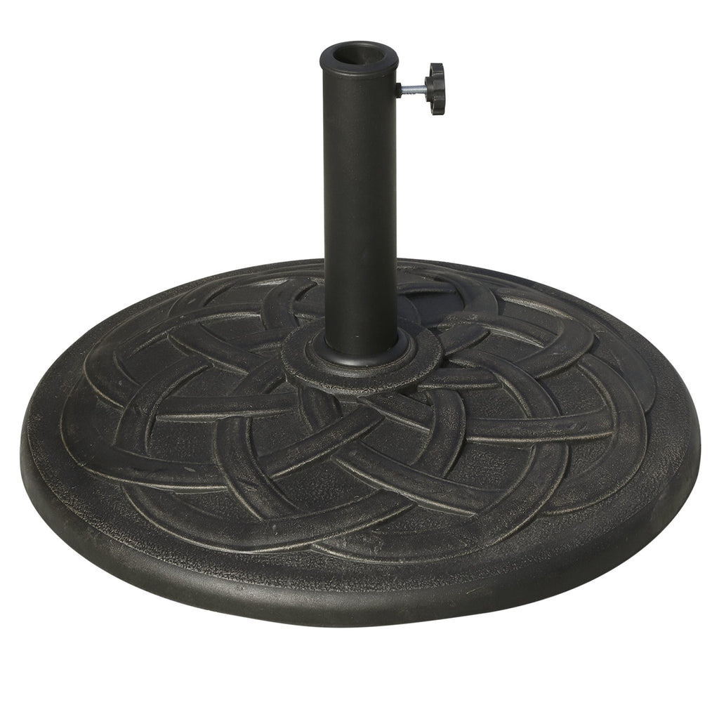 19kg Resin Umbrella Base with Decorations and Coupler, Rustproof, Φ54.5cm, Bronze - Borge' Group Limited