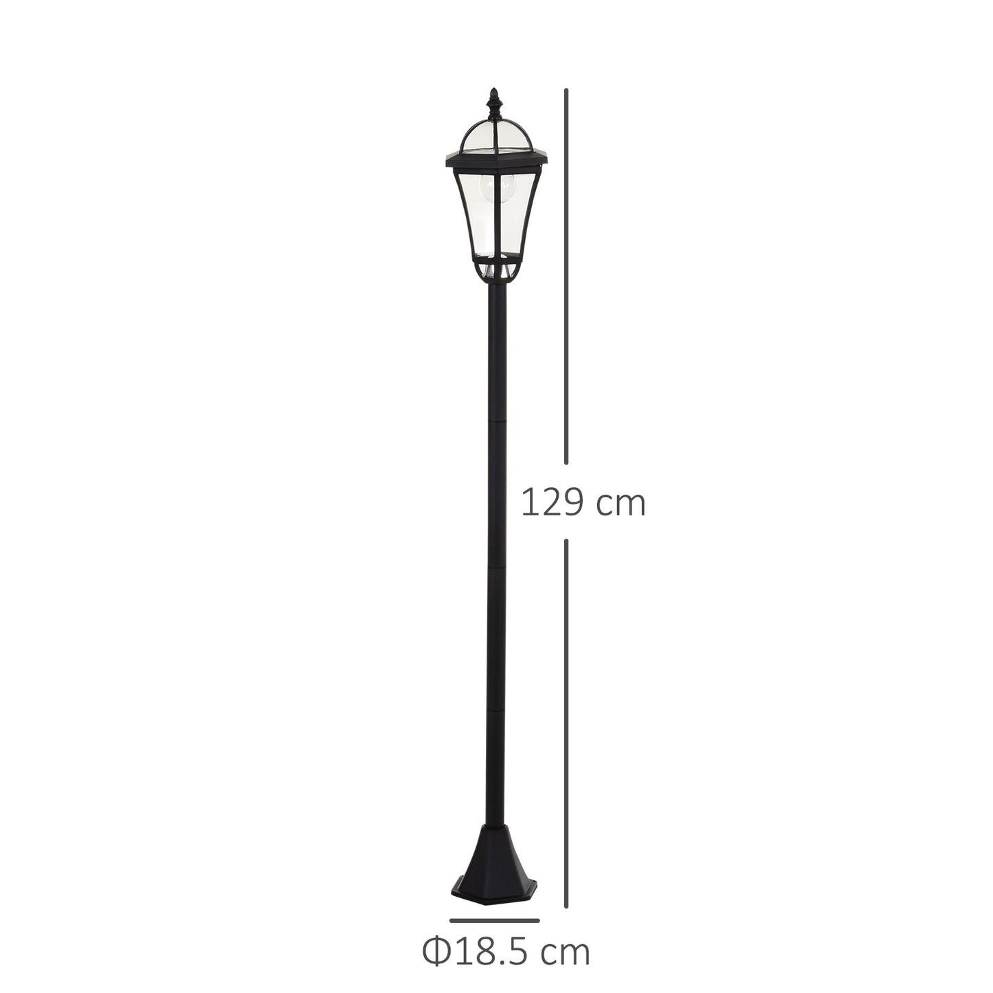 Outsunny set 2 solar lampposts per garden with 2 LEDs and automatic ignition, black - Borgè