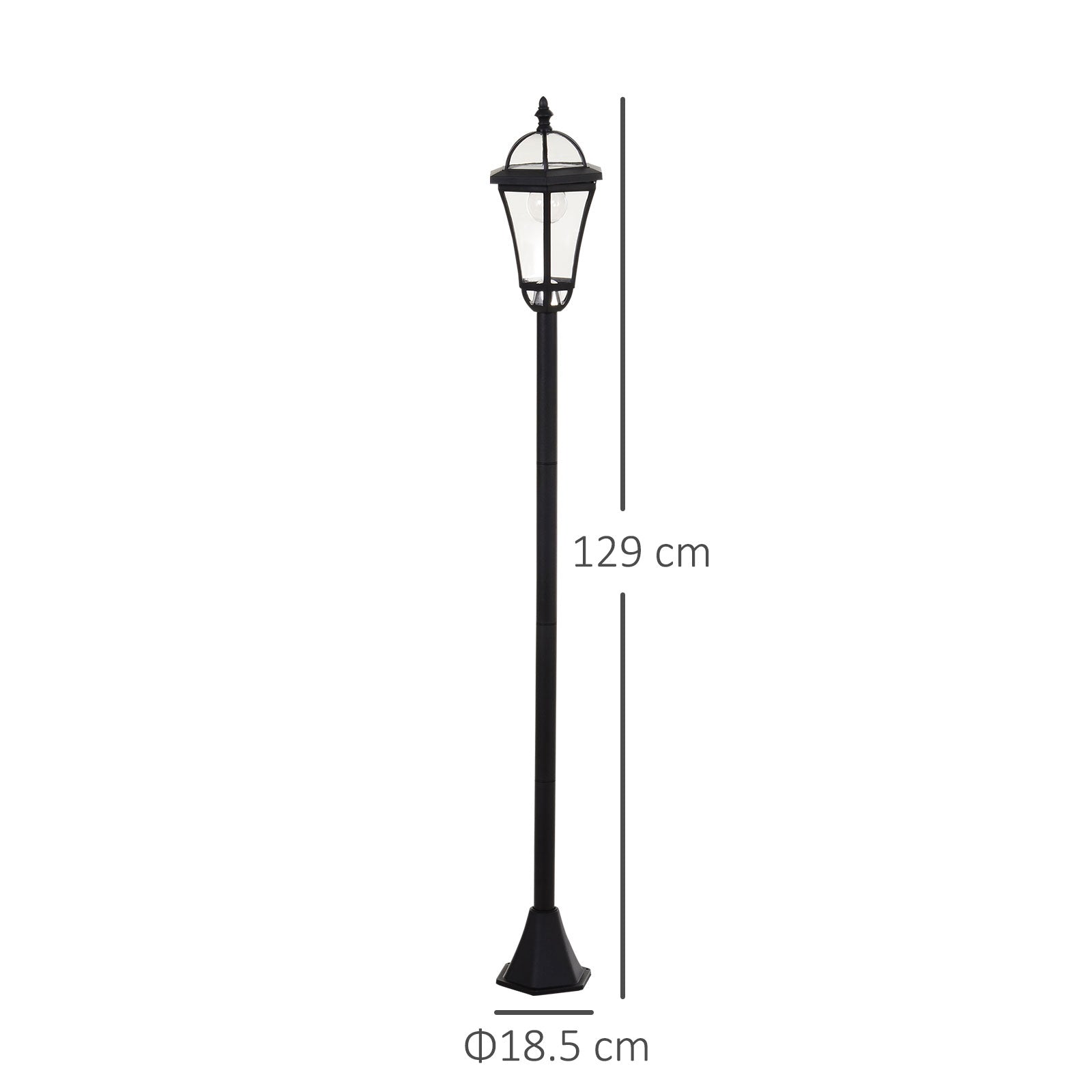 Outsunny set 2 solar lampposts per garden with 2 LEDs and automatic ignition, black - Borgè