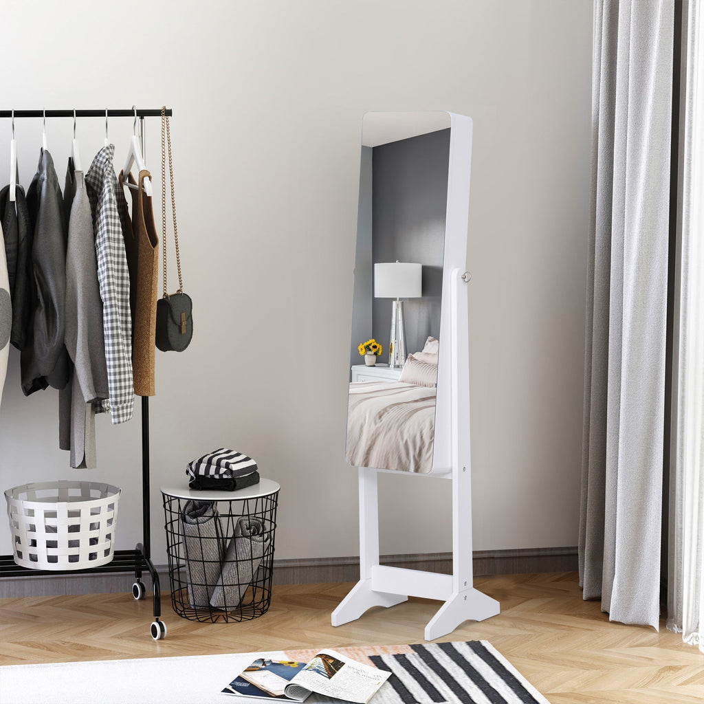Wardrobe Wardrobe and Trucchi with mirror and LED lighting, white, 30x146x36cm - Borgè