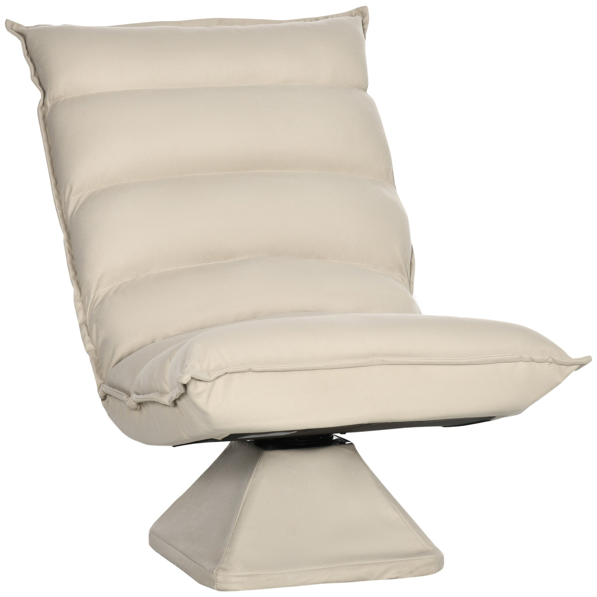 Homcom armchair in 360 Â° swivel padded fabric and reclining at 3 levels 62x62x95cm, beige - Borgè