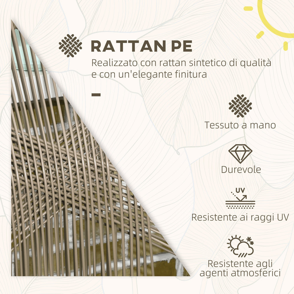 3 Piece Garden Table and Chair Set in PE Rattan and Steel with 2 Modern Chairs and 1 Coffee Table - Borge' Group Limited