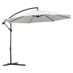 Outdoor Umbrella 3x2.5m with Crank, in Steel and Anti-UV Polyester, Cream - Borge' Group Limited