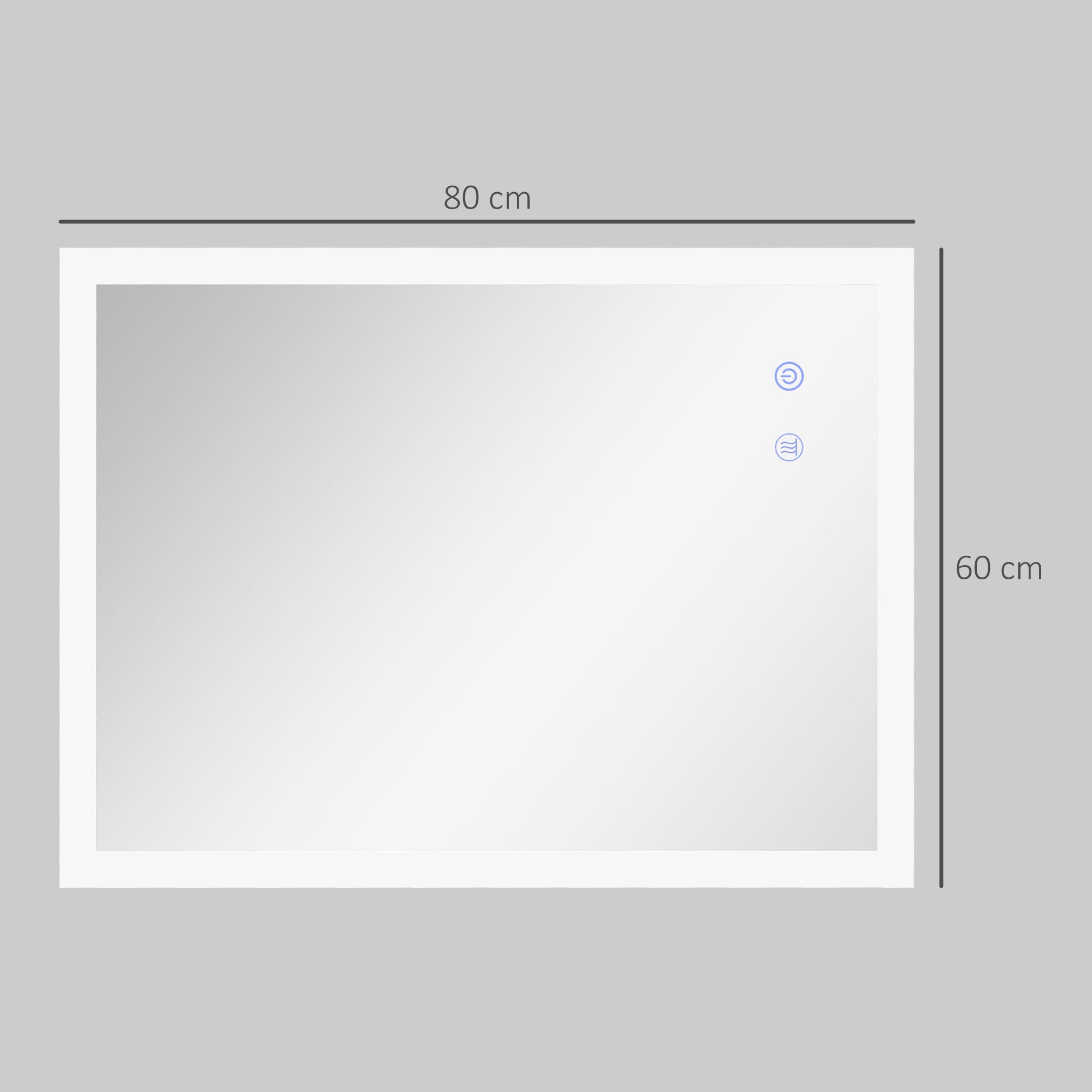 Kleankin Bathroom Mirror Led anti -expulsion with 3 colors and adjustable brightness, in metal and glass, 80x60x3 cm - Borgè