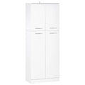 Multipurpose Pantry Cabinet with 2 Cabinets and Adjustable Shelves, MDF, 59x31x155cm, White - Borgè