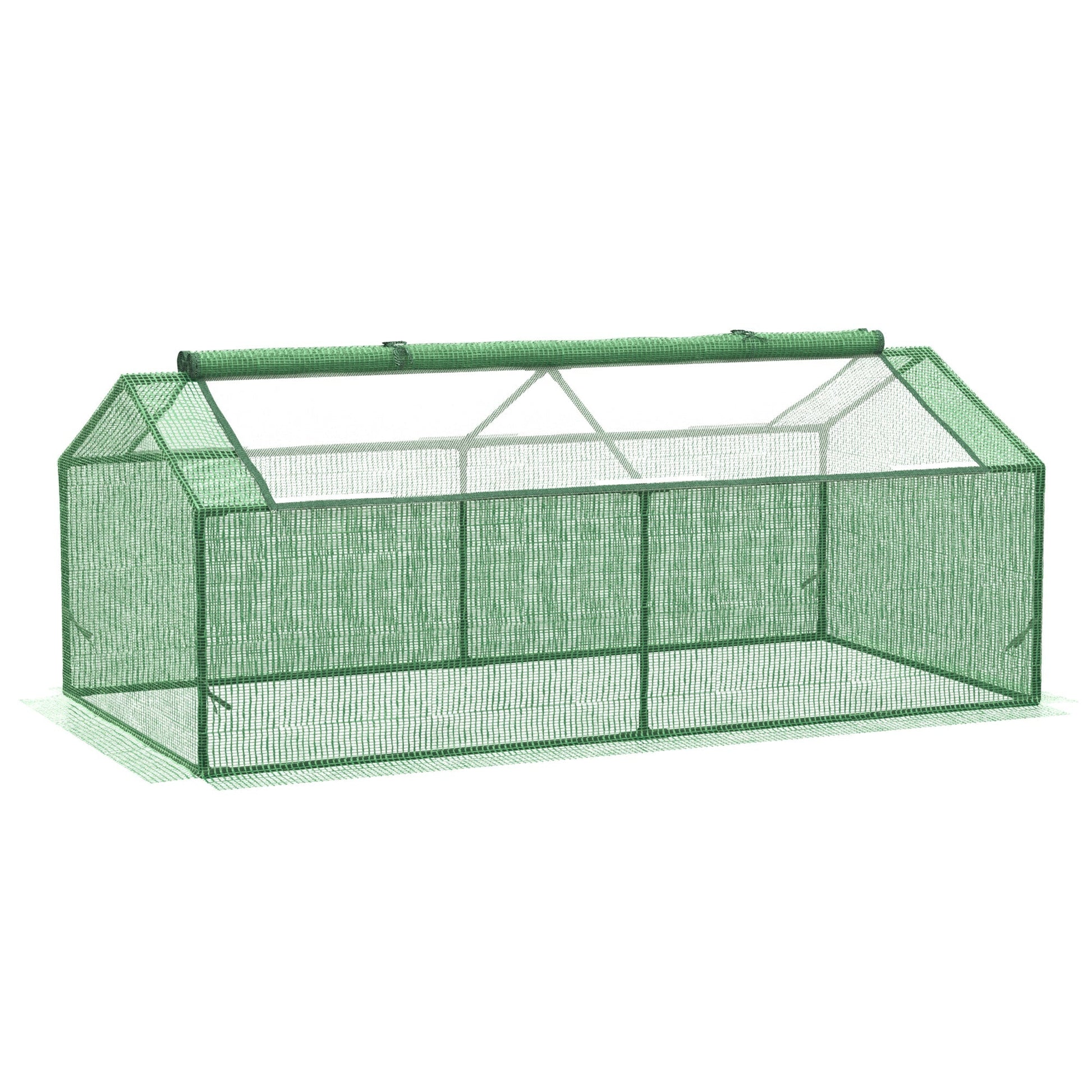 Small greenhouse outsunny for garden and balcony with windows and covers in PE, 180x90x70cm, green - Borgè