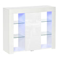 Modern Credenza with glass shelves - White - Borgè