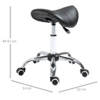 Homcom work stool in saddle with wheels and adjustable height for hairdresser shops and tattoo, 52x53x49-61cm black - Borgè