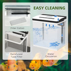 13L Aquarium Pawhut from LED lighting with ventilation holes, in HD and ABS glass, 29L x 20p x 30.5a cm - Borgè