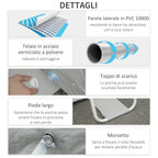 Above Ground Pool in Steel and Reinforced PVC with Filter, 580x310x122cm, Light Grey - Borge' Group Limited