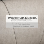 Retlinable armchair manually 135 ° with footrests, headrests and padded armrests, 78x96x102 cm, Grey - Borgè
