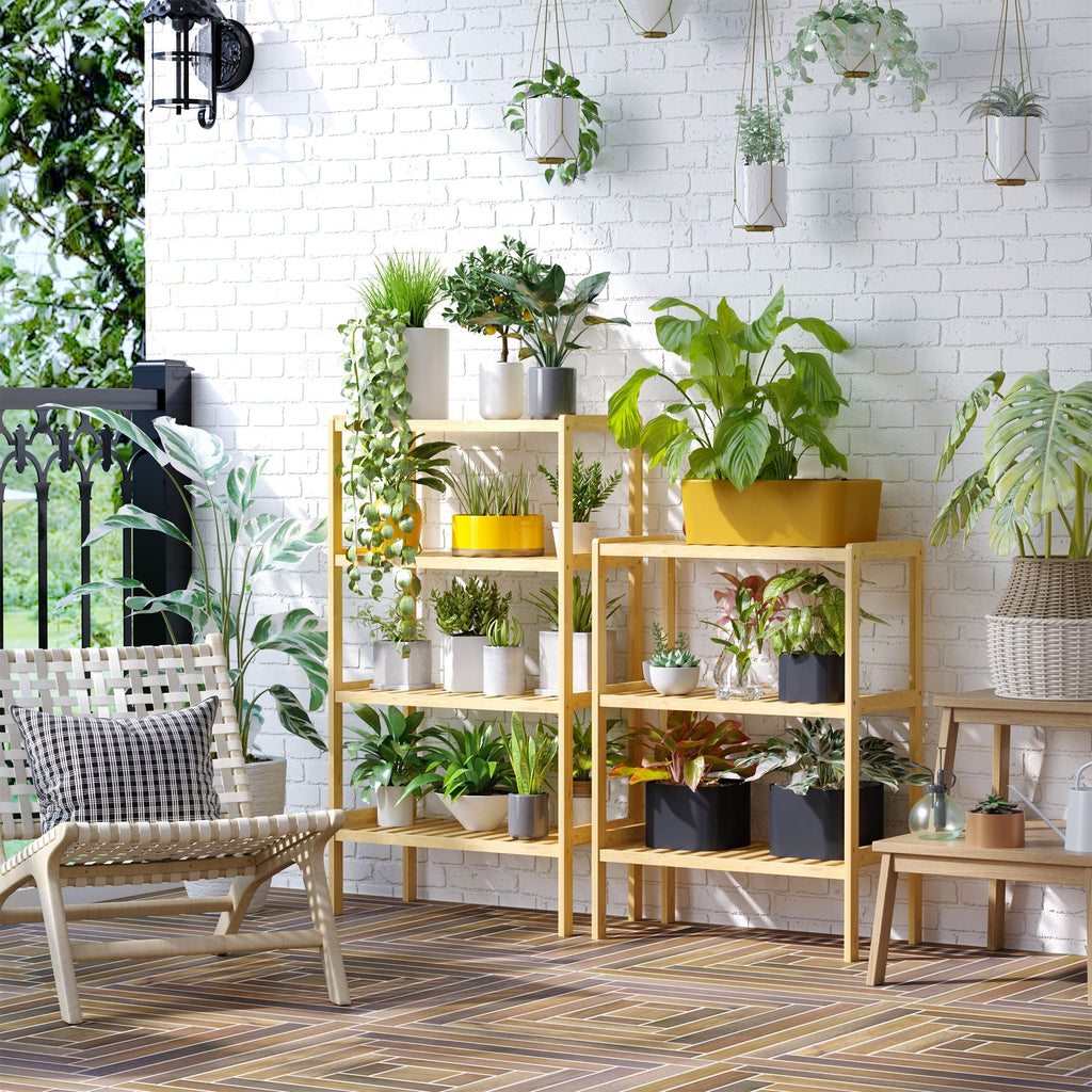 Multiuse mobile 3 levels saving in bamboo for bathroom and living room, 62x33x80cm - Borgè