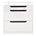 Modern Scarpper, 2 drawers for 16 shoes with adjustable shelf and glass shelf, 89x23x96cm, shiny white - Borgè