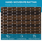 Set of 2 PE Rattan Sun Loungers with Cushion and Backrest 5 Reclining Positions, 196x60x22cm - Borge' Group Limited