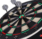 Electronic Plastic Dartboard with 6 Darts, Sound and Visual Effects, 44 x 50 x 3.2cm, Black - Borge' Group Limited