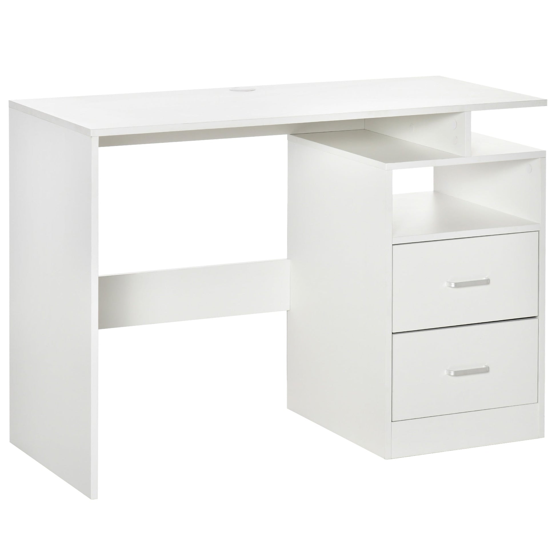 Desk PC Spotation for Chamber or Wooden Office, 108x48x76cm - White - Borgè