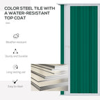 Green Garden Steel Tool Shed 142x84x189cm - Borge' Group Limited