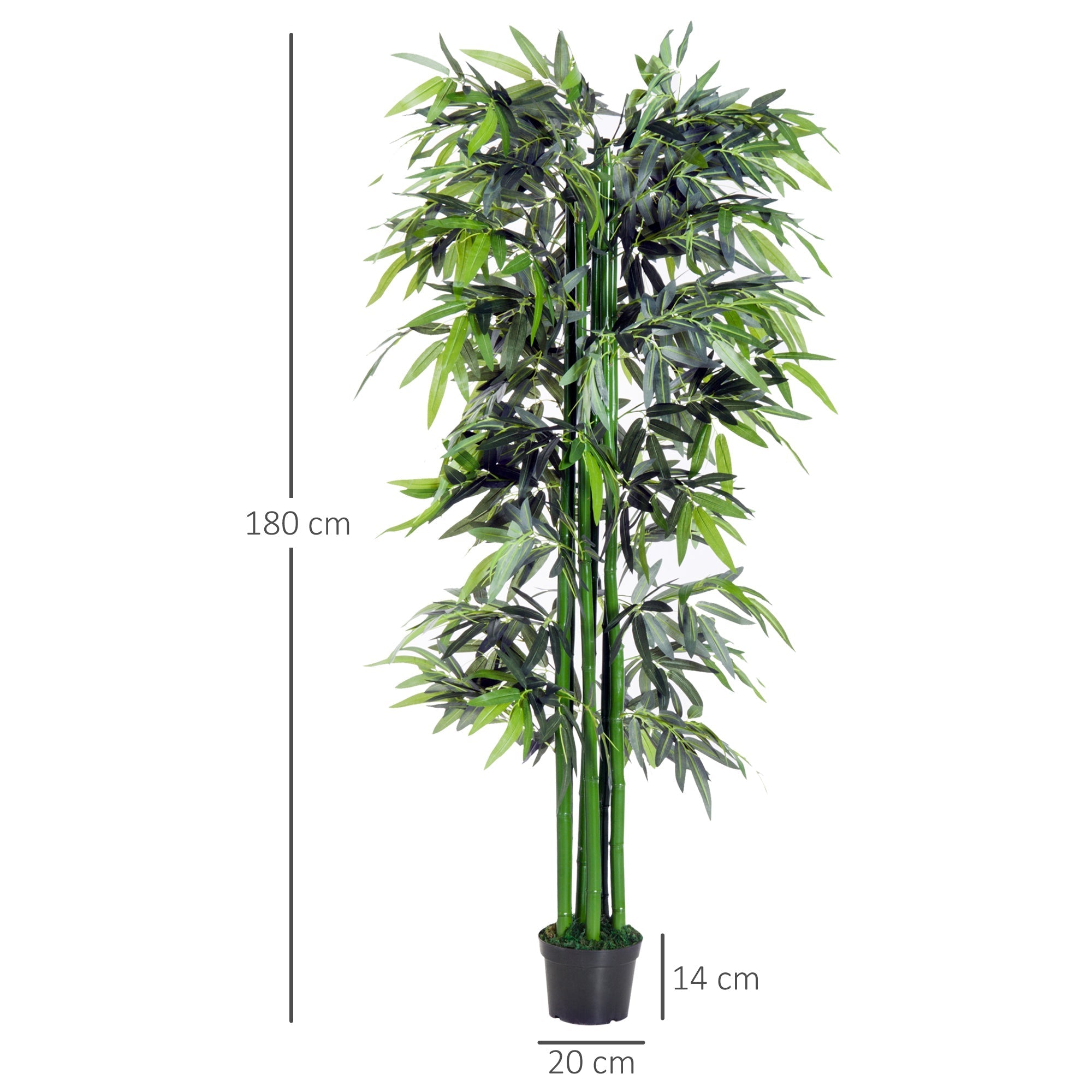 Outsunny artificial bamboo plant in 180cm pot for interiors and outsiders - Borgè