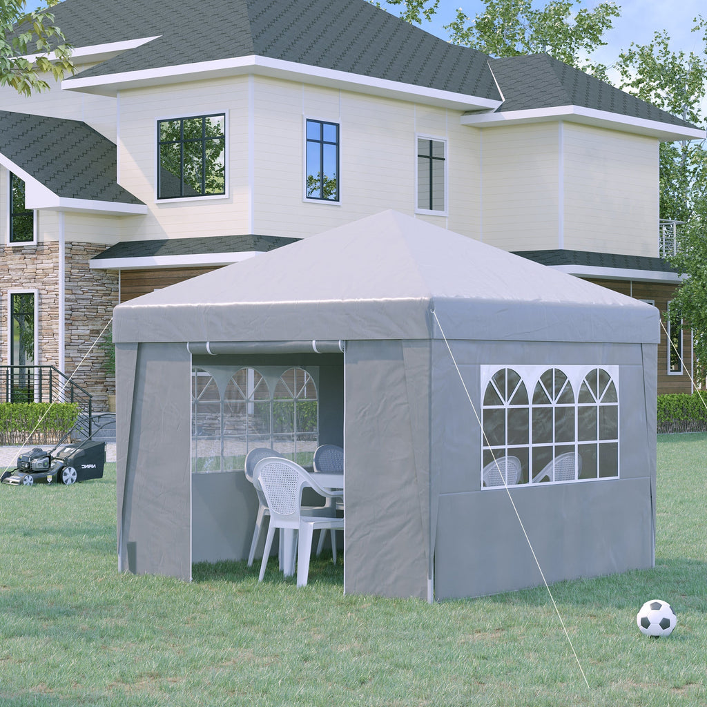 SOFI | 3x3m Folding Gazebo with Adjustable Height, with Pop Up Design and Windows, White - Borge' Group Limited