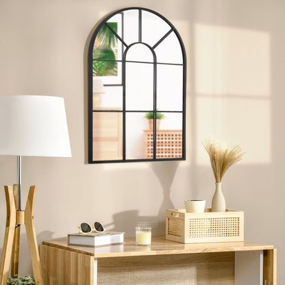 Modern Wall and Arco -shaped mirror 91x60 cm for bedroom and living room, in black and glass metal