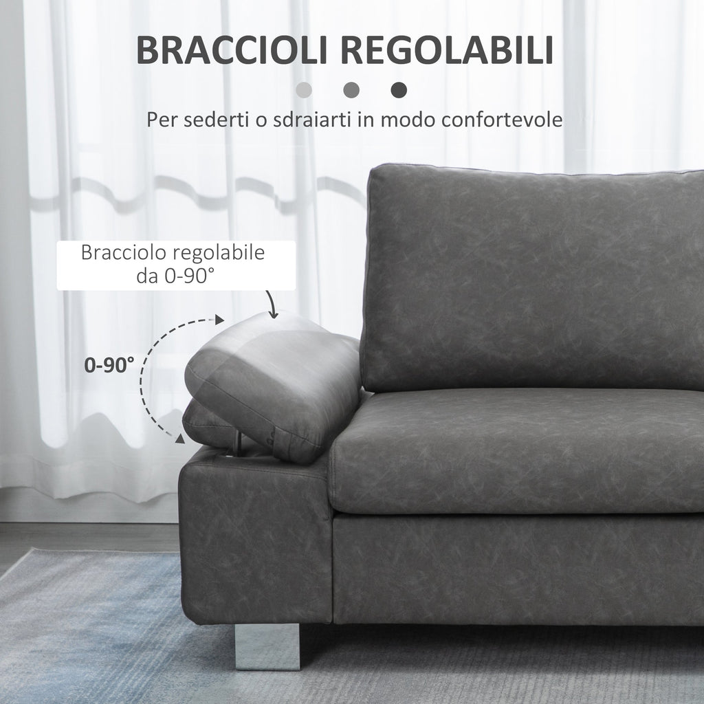 Grey 2 Seater Sofa ( 200x88x86 cm ) - Borgè