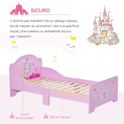 read for children for 3-6 years with wooden - pink safety sides - Borgè