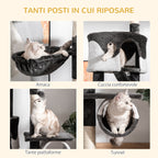 Cat Tree for cats with Scratch Pole for up to 5 Kgs Cat 240-260CM - Borge' Group Limited