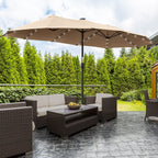 Double Garden Umbrella |  4.5m with 48 LED lights and Crank - Borge' Group Limited