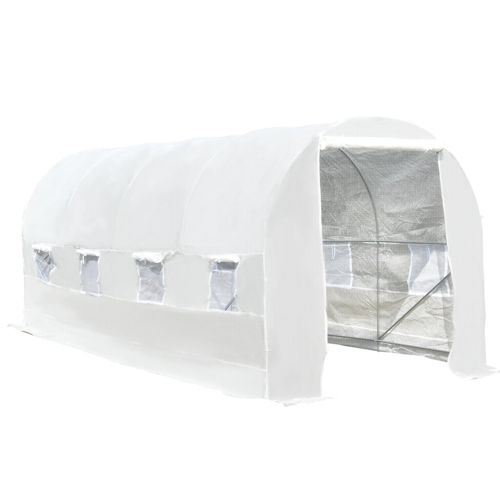 5x2x2m Tunnel Greenhouse with Steel Frame and White Polyethylene Cover - Borge' Group Limited