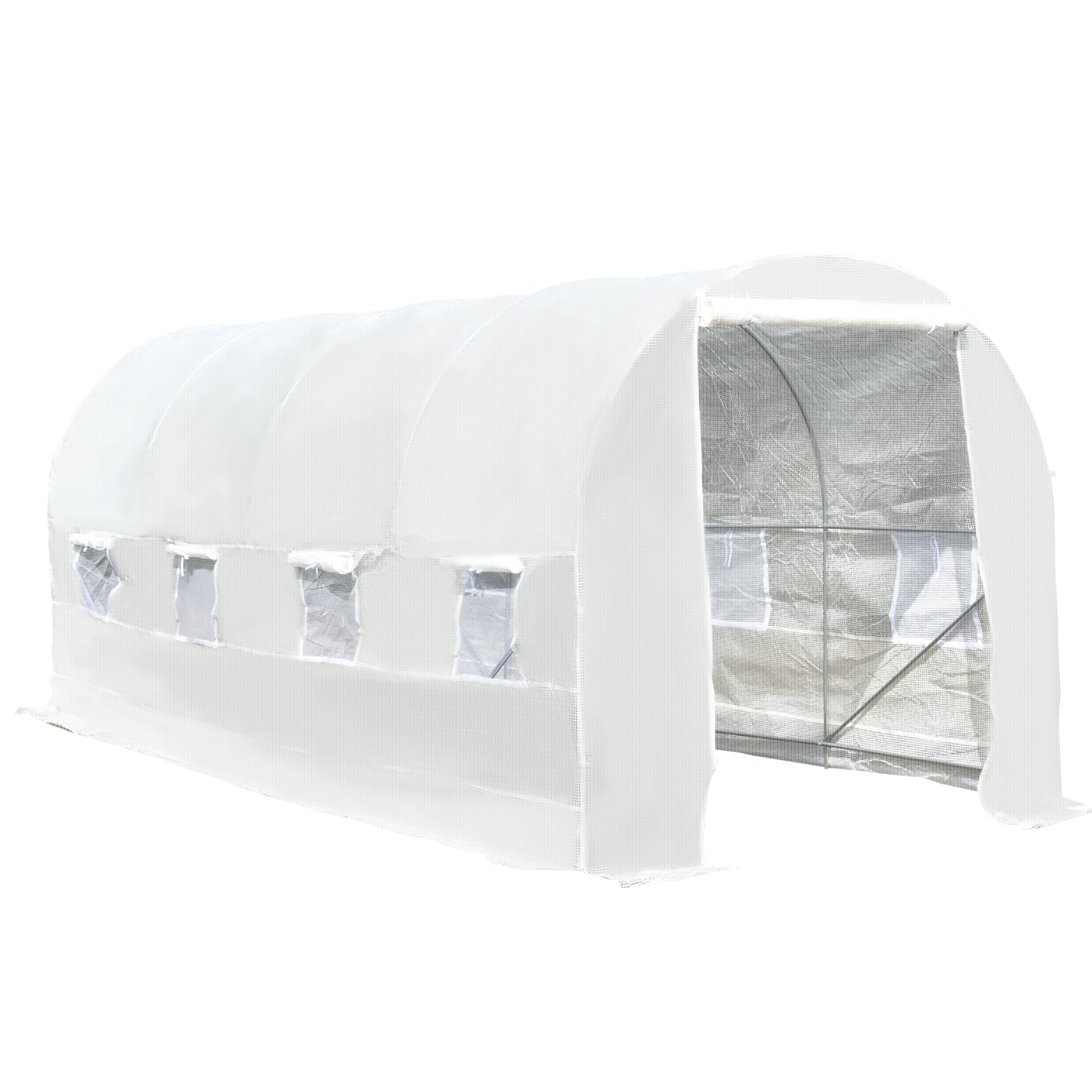 5x2x2m Tunnel Greenhouse with Steel Frame and White Polyethylene Cover - Borge' Group Limited