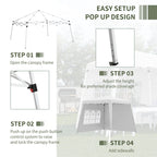 Adjustable Height Folding Garden Gazebo in Steel and Oxford Fabric, 2.4x2.4x2.5m - Borge' Group Limited
