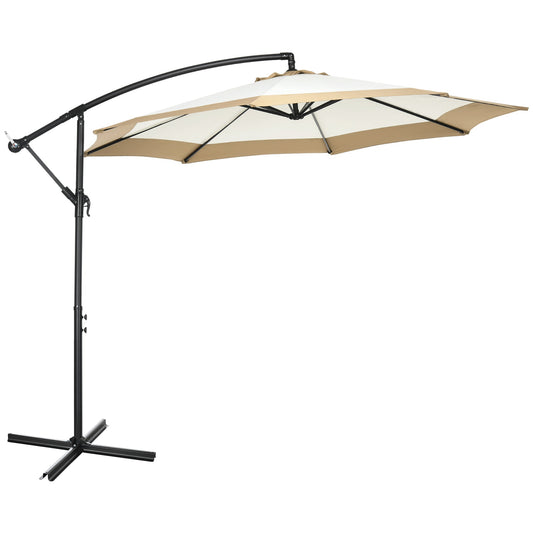 Outsunny garden umbrella in steel and polyester with cross base and air intake, Ø295x194 cm - Borgè