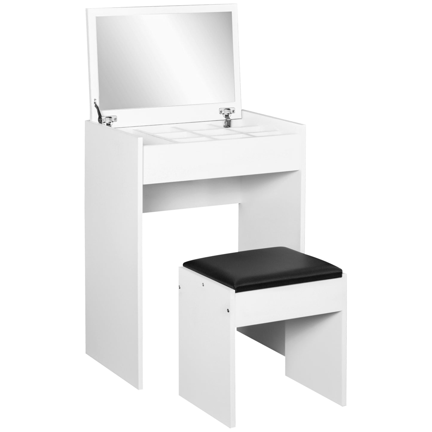 Vanity Make-up Table with  Stool and White Mirror