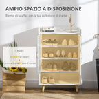 Mobile Mobile Board Wooden Wood Road with open shelf, Design Shoeing Wardrobe for Entrance, 60x30x92cm - Borgè