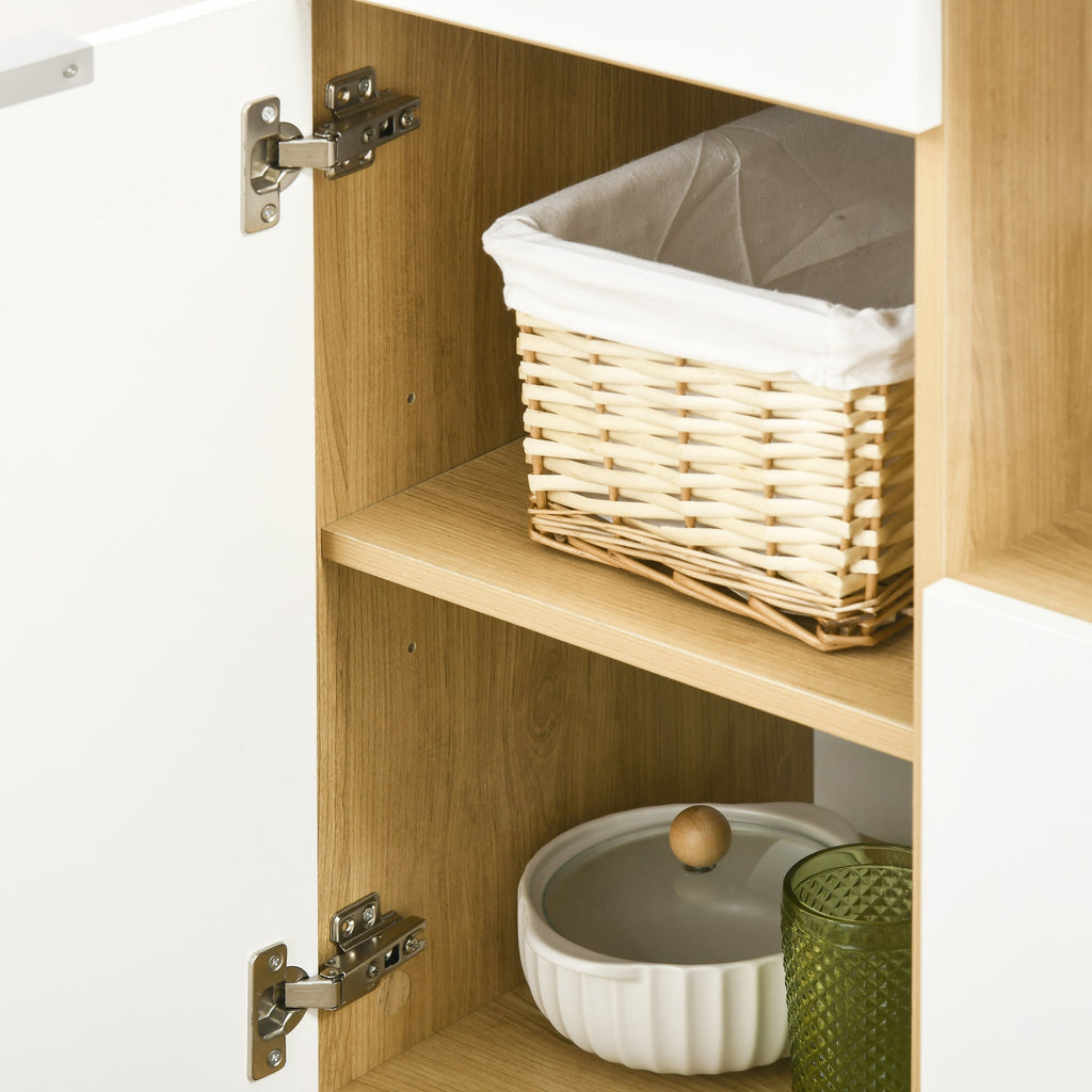 Homcom Kitchen pantry in chipboard with cabinets, drawers, adjustable shelves and Appendino, 93x40x180 cm - Borgè