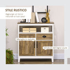 Kitchen Rustic Style Cabinet White and Brown | - Borgè