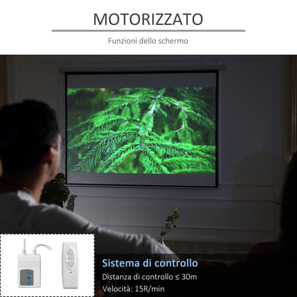 Motorized Projection Screen, 120'' White | - Borgè